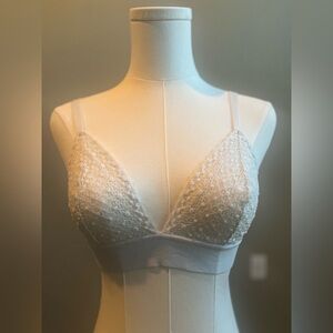 White Lively Lacy Triangle Bralette